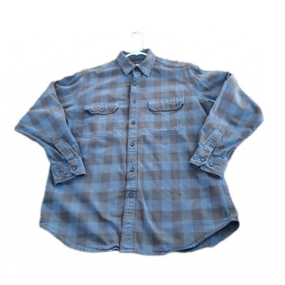 Woolrich Mens Y2K 2000s Grunge Buffalo Check Blue Gray M Workwear Gorpcore